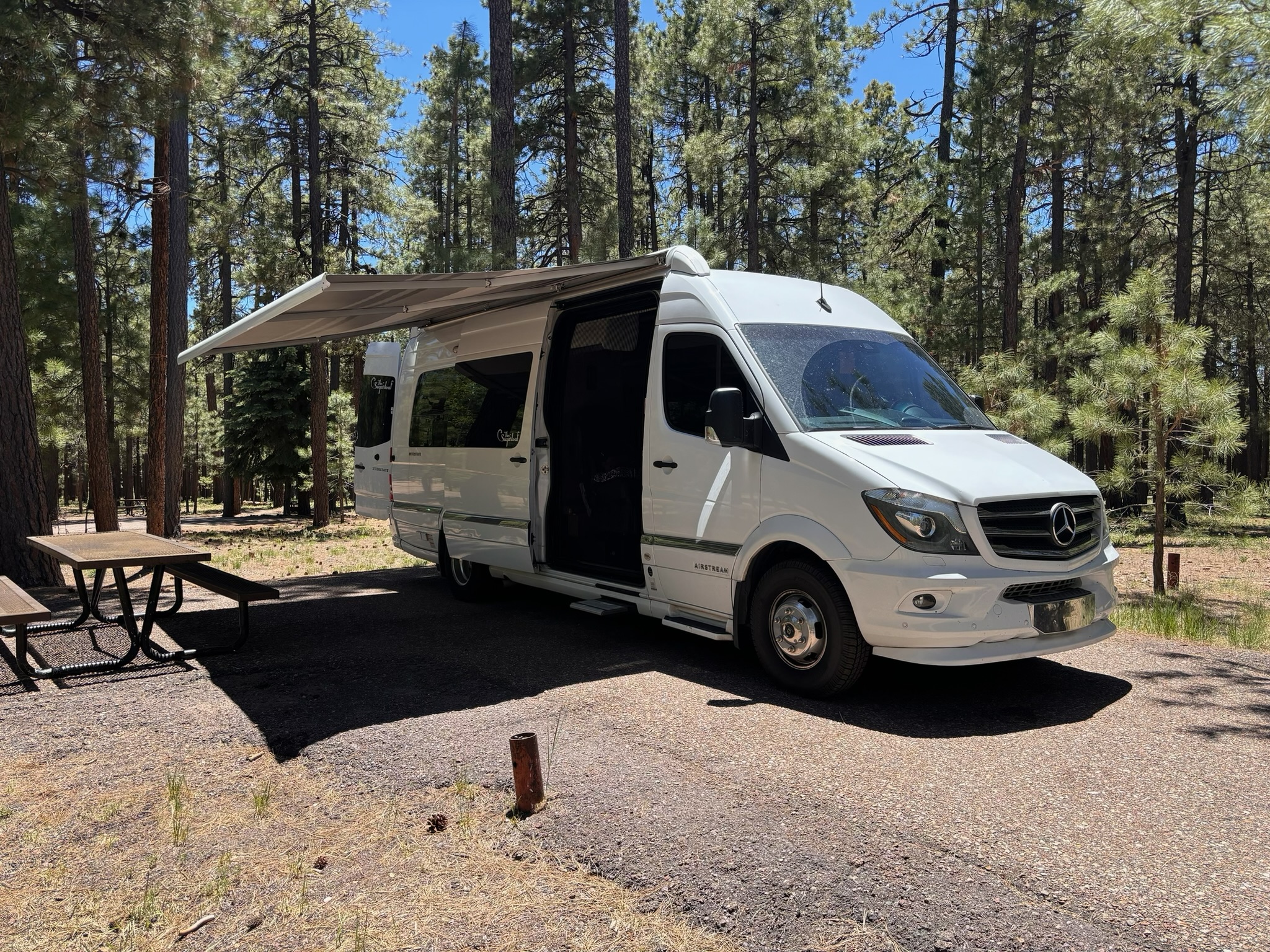 Northern Arizona pines campsite, awning out